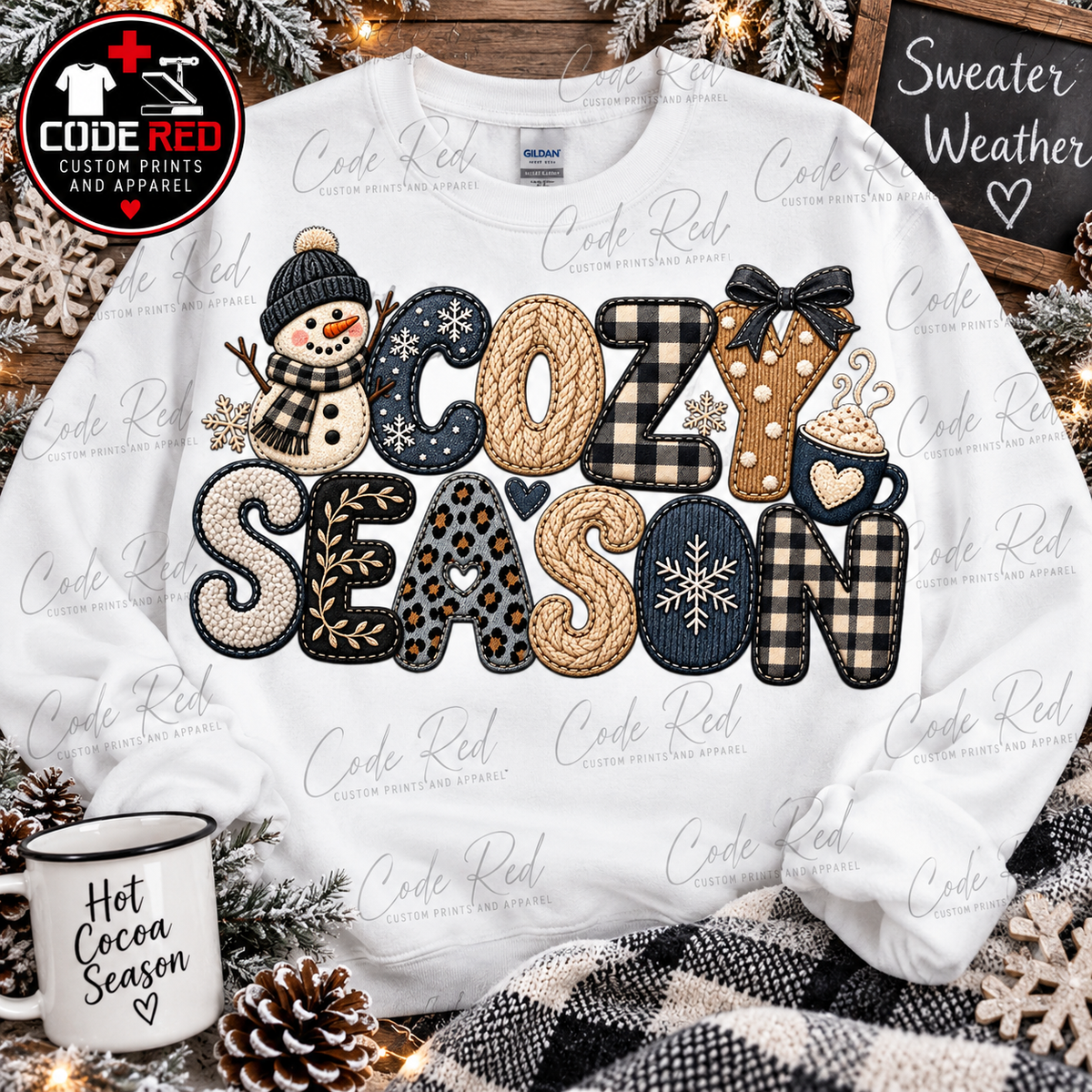 Cozy Season DTF Transfer – 11” x 11”