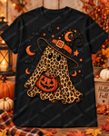 Leopard Ghost Witch DTF Transfer – 11” x 11” Halloween Print
