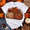 Floral Leopard Pumpkin DTF Transfer – 11” x 11”