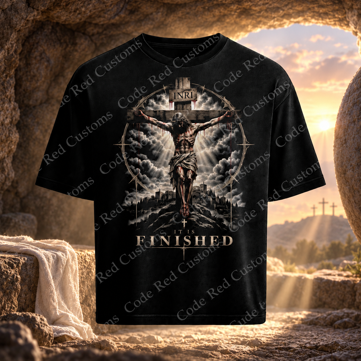 It Is Finished DTF Transfer – 11” x 11”- DARK SHIRT