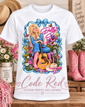 Dolly Country Glam Guitar DTF Transfer - 11" x 11"