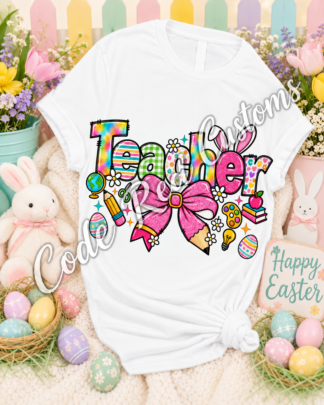 Easter Teacher DTF Transfer – 11” x 11”